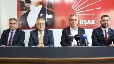 CHP Sözcüsü Müslim Sarı, Uşak’ta yaptığı açıklamada partisinden ayrılanlara kapıların